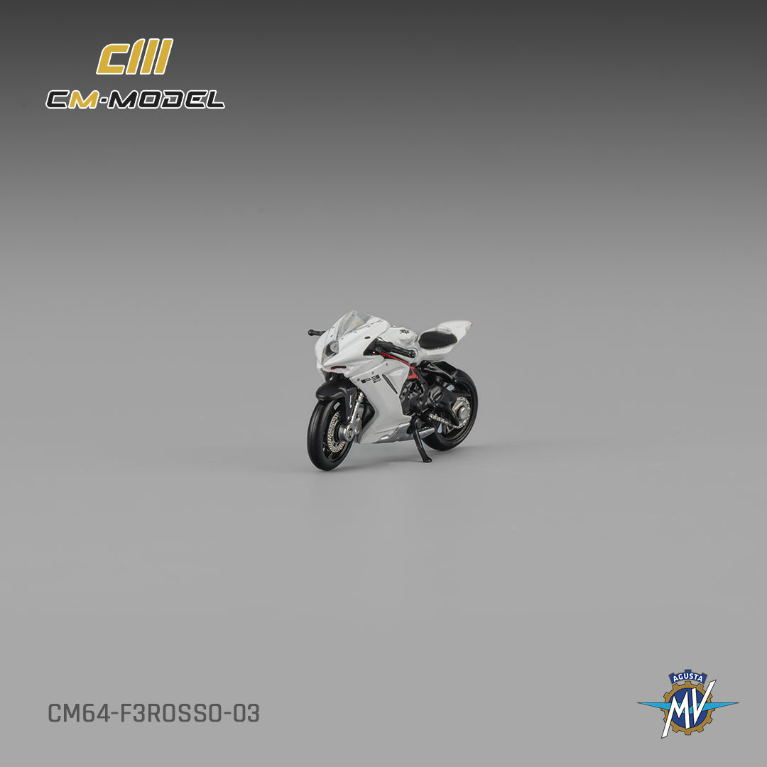 CM Model - Pre-Order - MV Agusta F3Rosso White with Show Girl - CM64-F3Rosso-03