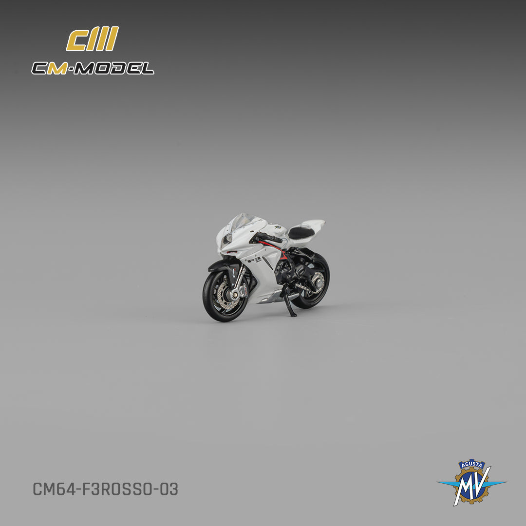 CM Model - Pre-Order - MV Agusta F3Rosso White with Show Girl - CM64-F3Rosso-03