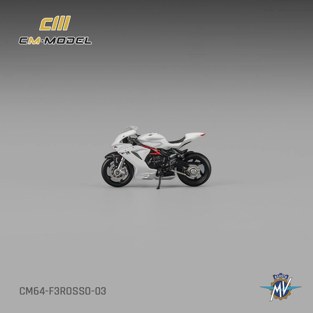 CM Model - Pre-Order - MV Agusta F3Rosso White with Show Girl - CM64-F3Rosso-03