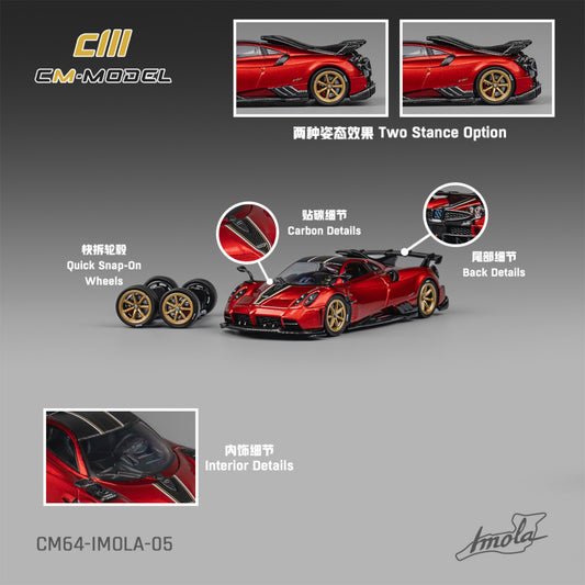 CM Model - Pre-Order - Pagani Imola Metallic Red - CM64-IMOLA-05
