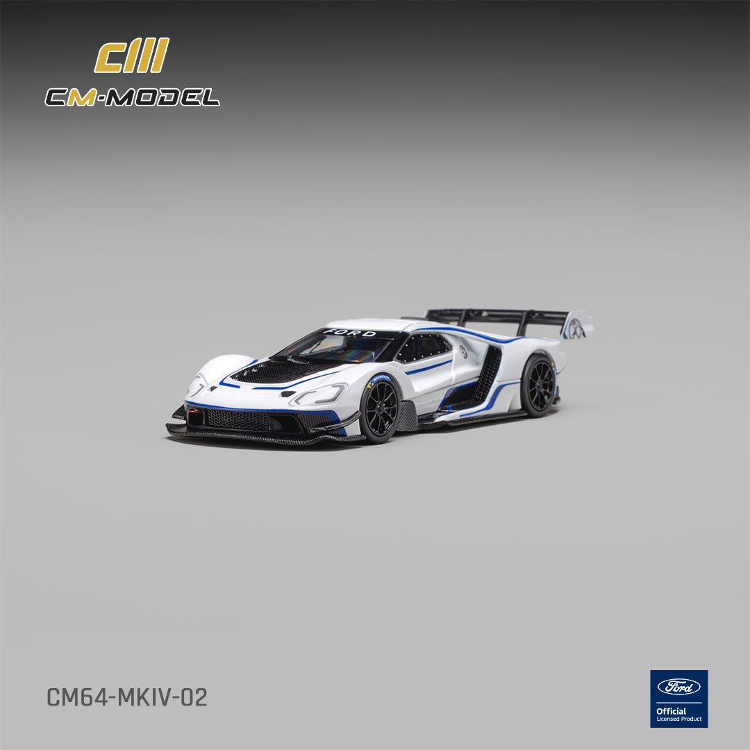 CM Model - Pre-Order - Ford GT Mk IV Frozen White & Sonic Blue Pearl J-1 - CM64-MKIV-02