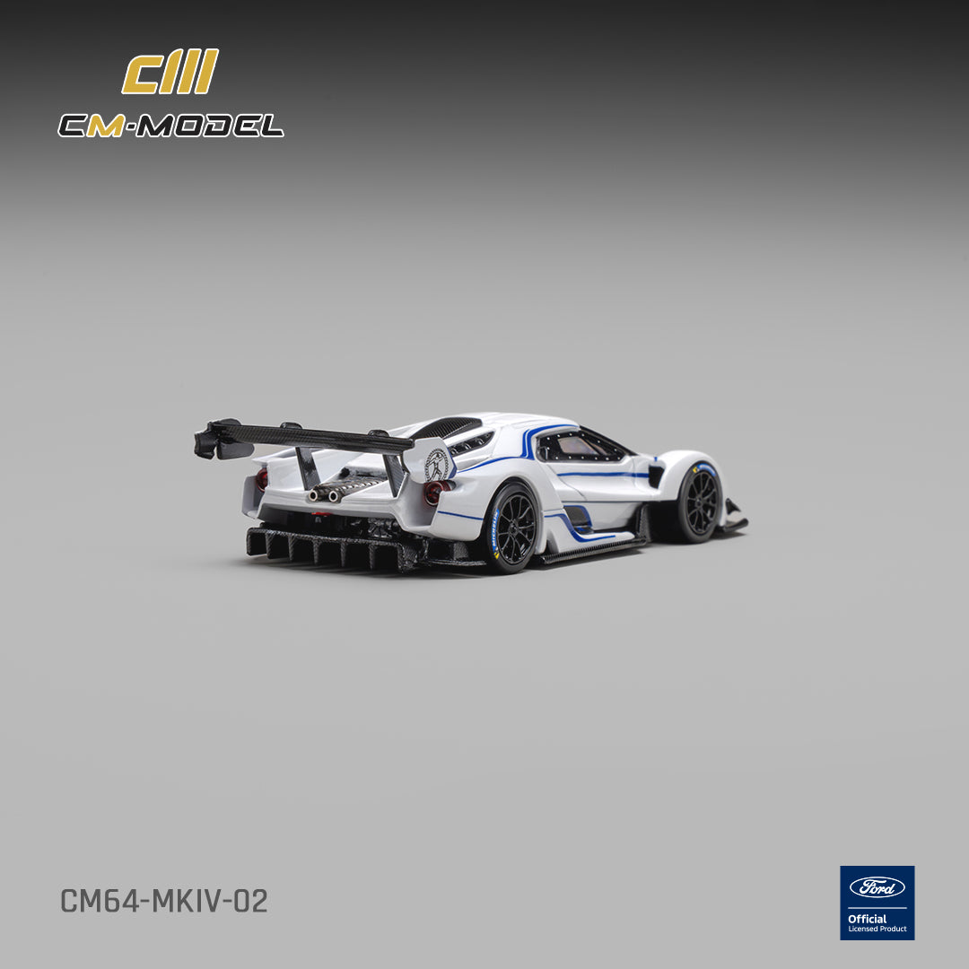CM Model - Pre-Order - Ford GT Mk IV Frozen White & Sonic Blue Pearl J-1 - CM64-MKIV-02
