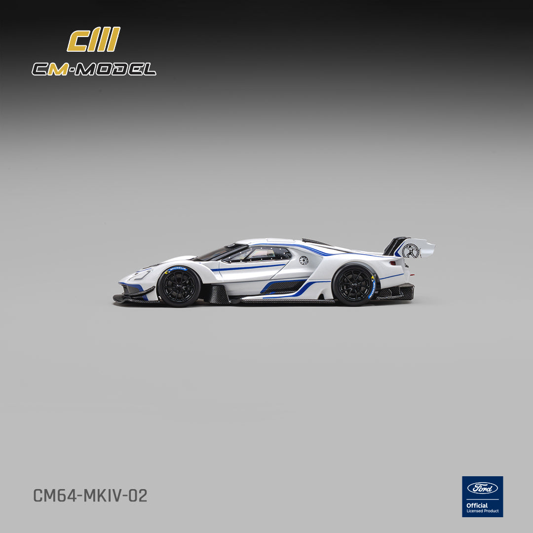 CM Model - Pre-Order - Ford GT Mk IV Frozen White & Sonic Blue Pearl J-1 - CM64-MKIV-02