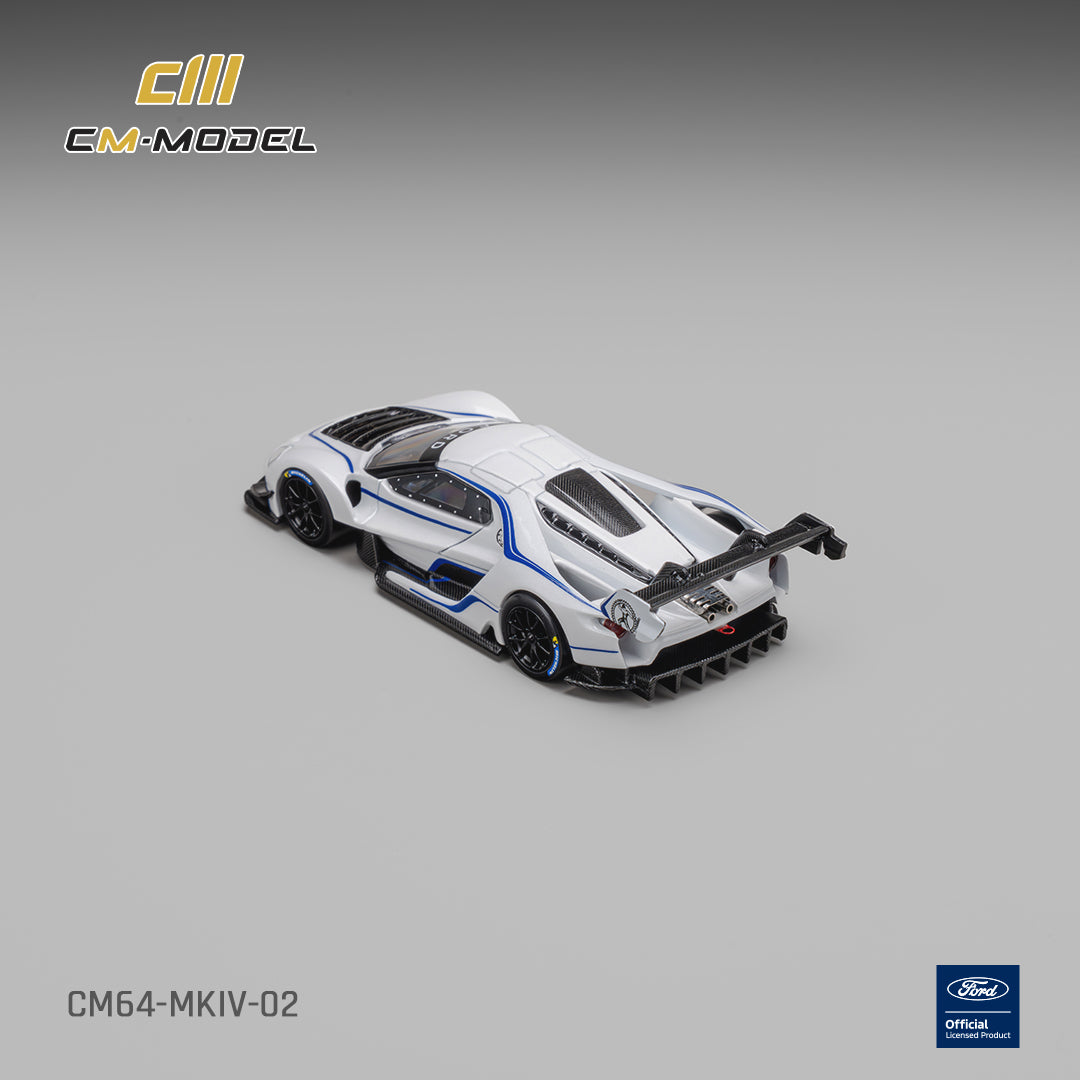 CM Model - Pre-Order - Ford GT Mk IV Frozen White & Sonic Blue Pearl J-1 - CM64-MKIV-02