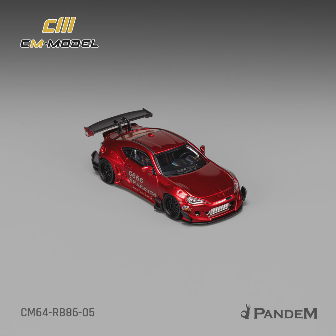 CM Model - Pre-Order - Toyota GT86 Pandem Widebody V3.5 Metallic Red - CM64-RB86-05