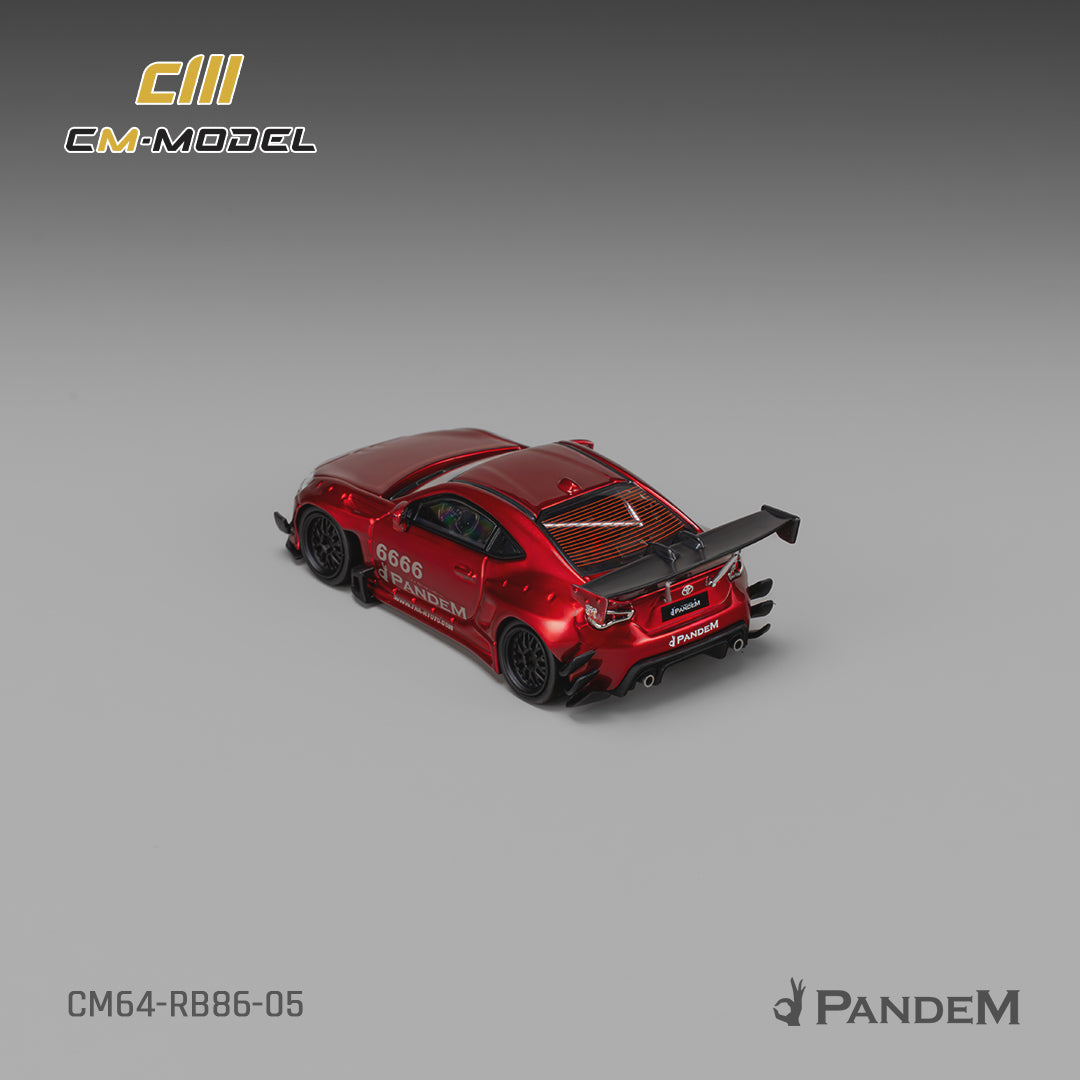 CM Model - Pre-Order - Toyota GT86 Pandem Widebody V3.5 Metallic Red - CM64-RB86-05