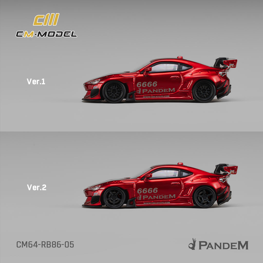 CM Model - Pre-Order - Toyota GT86 Pandem Widebody V3.5 Metallic Red - CM64-RB86-05