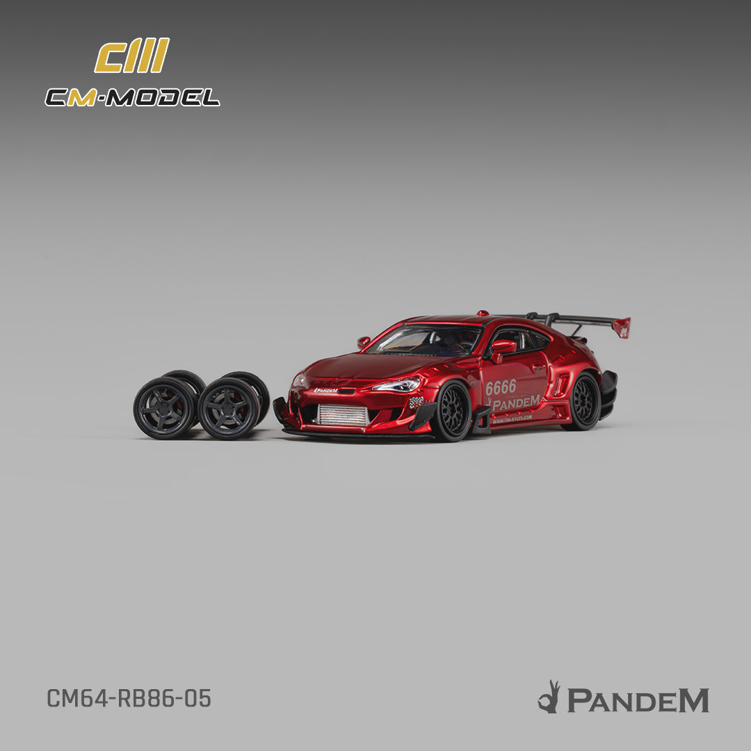 CM Model - Pre-Order - Toyota GT86 Pandem Widebody V3.5 Metallic Red - CM64-RB86-05