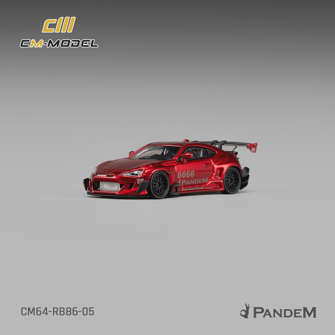 CM Model - Pre-Order - Toyota GT86 Pandem Widebody V3.5 Metallic Red - CM64-RB86-05