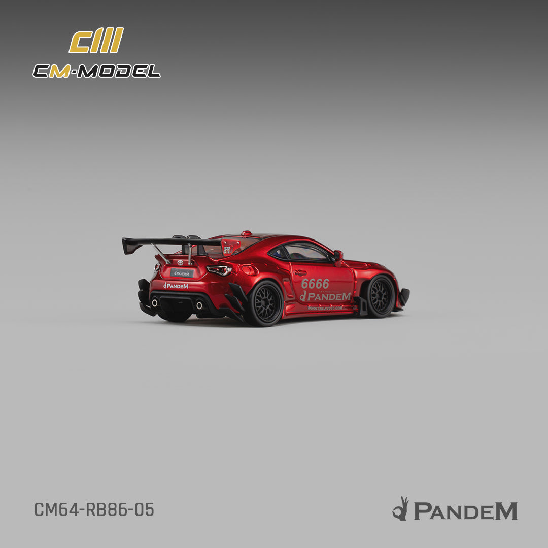 CM Model - Pre-Order - Toyota GT86 Pandem Widebody V3.5 Metallic Red - CM64-RB86-05