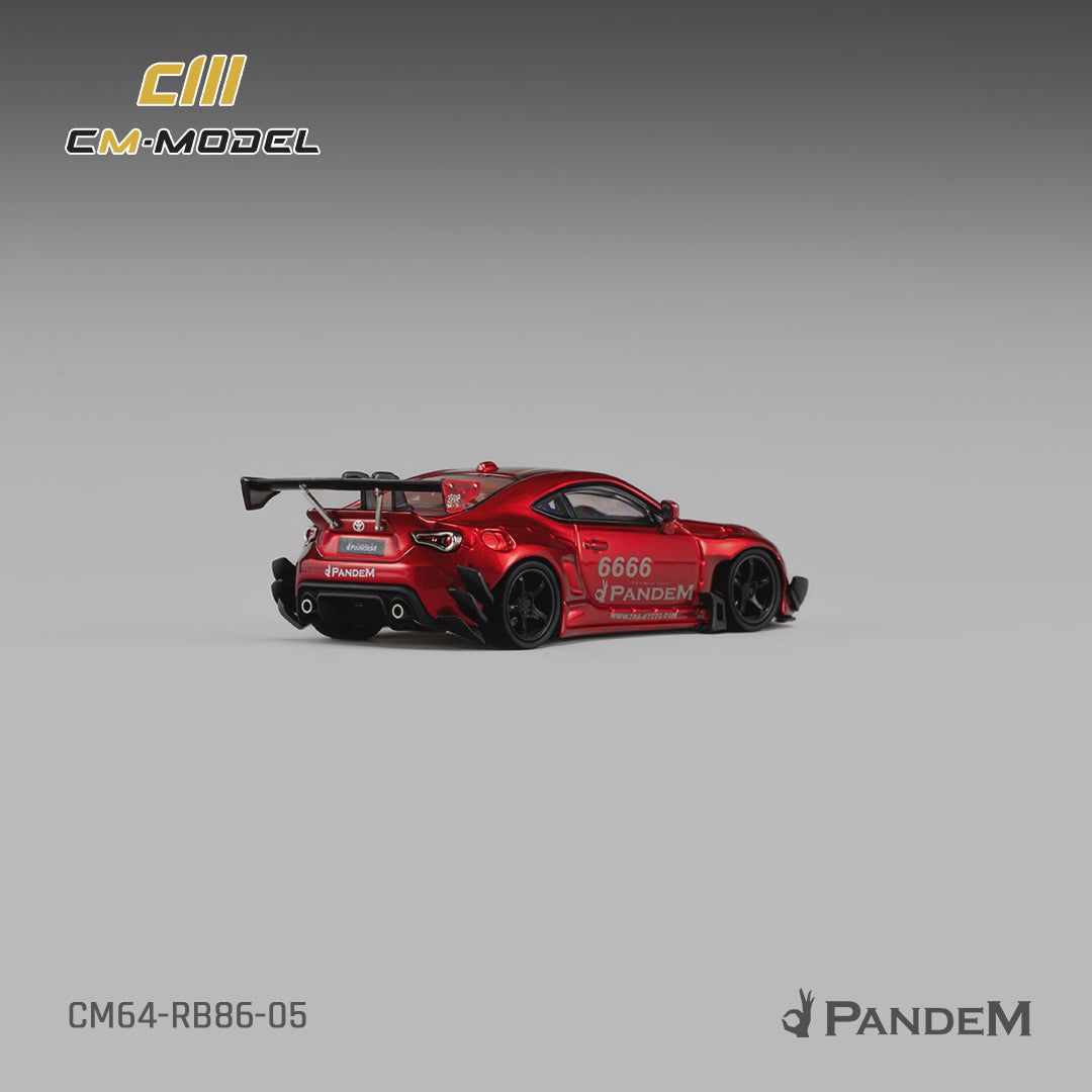 CM Model - Pre-Order - Toyota GT86 Pandem Widebody V3.5 Metallic Red - CM64-RB86-05