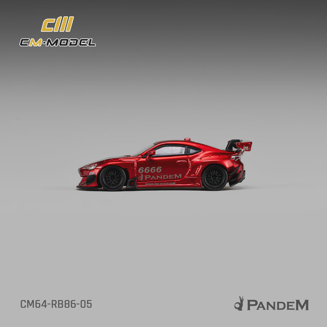 CM Model - Pre-Order - Toyota GT86 Pandem Widebody V3.5 Metallic Red - CM64-RB86-05