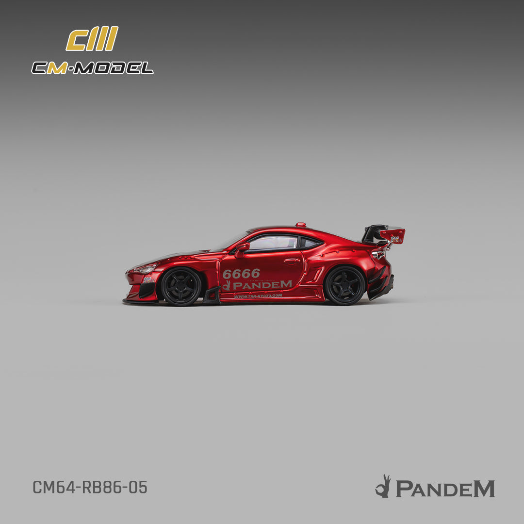 CM Model - Pre-Order - Toyota GT86 Pandem Widebody V3.5 Metallic Red - CM64-RB86-05