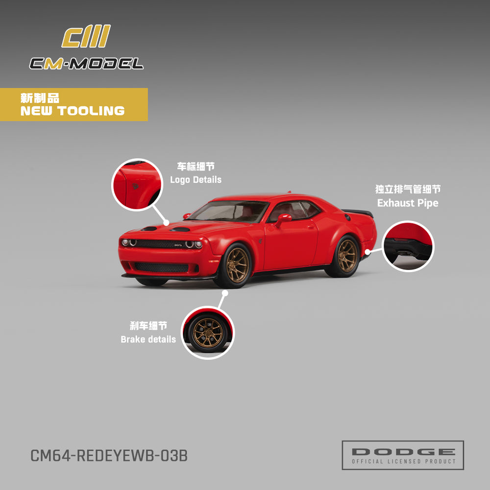CM Model - Pre-Order - Dodge Challenger SRT Hellcat Redeye Widebody Torred Clearcoat - CM64-REDEYEWB-03