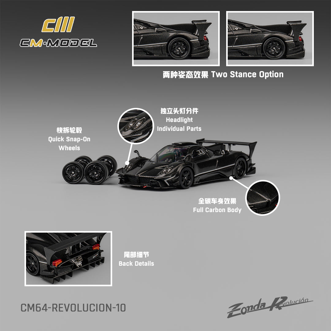 CM Model - Pre-Order - Pagani Zonda Rev Full Carbon - CM64-Revolucion-10