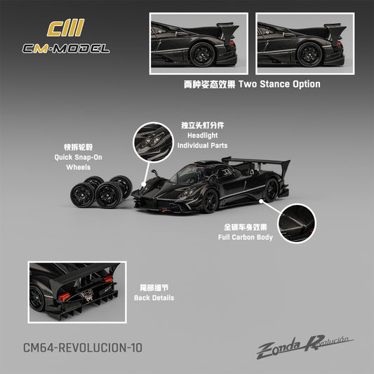 CM Model - Pre-Order - Pagani Zonda Rev Full Carbon - CM64-Revolucion-10