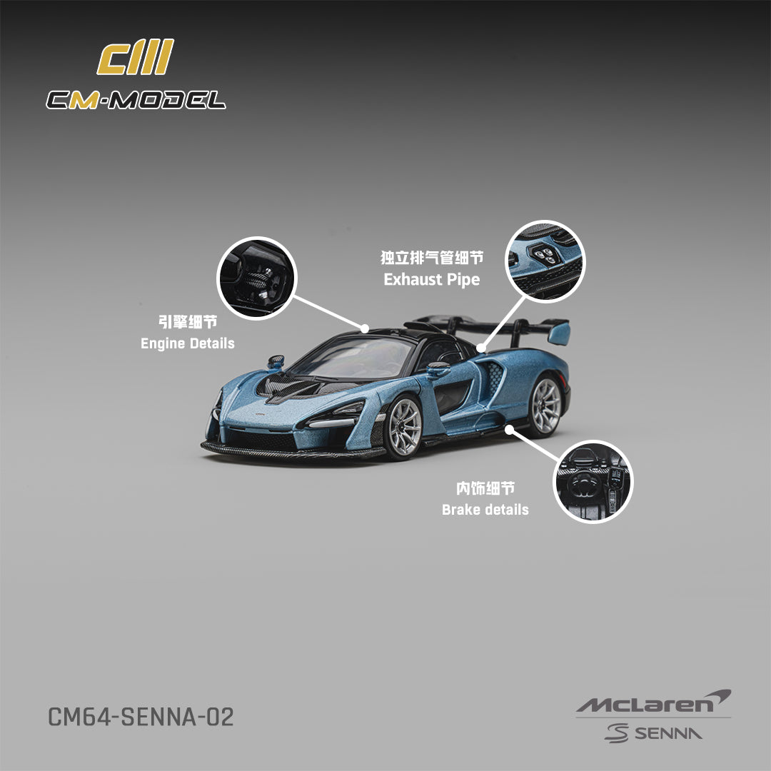 CM Model - Pre-Order - Mclaren Senna, Ice Blue - CM64-Senna-02