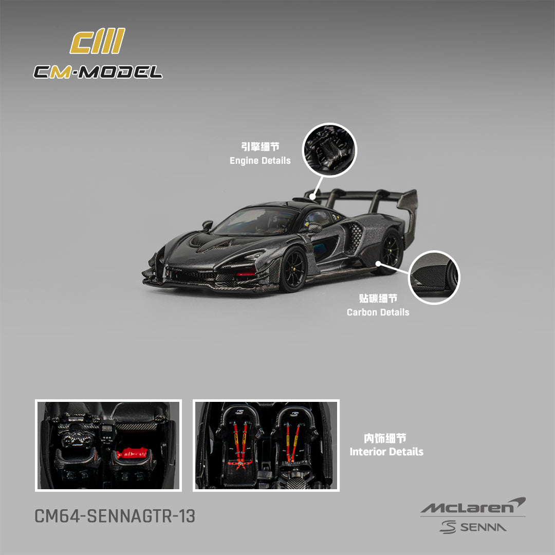 CM Model - Pre-Order - McLaren Senna GTR, Dark Gray - CM64-SennaGTR-13