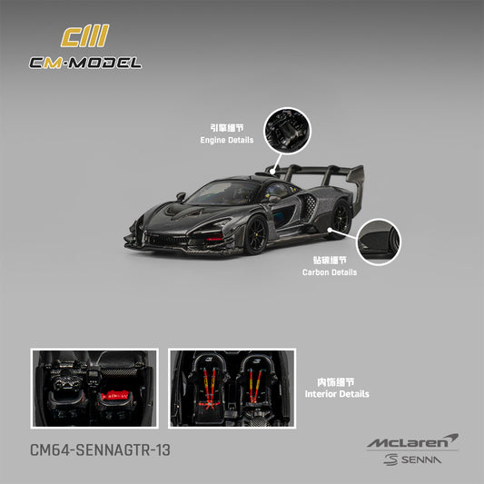 CM Model - Pre-Order - McLaren Senna GTR, Dark Gray - CM64-SennaGTR-13