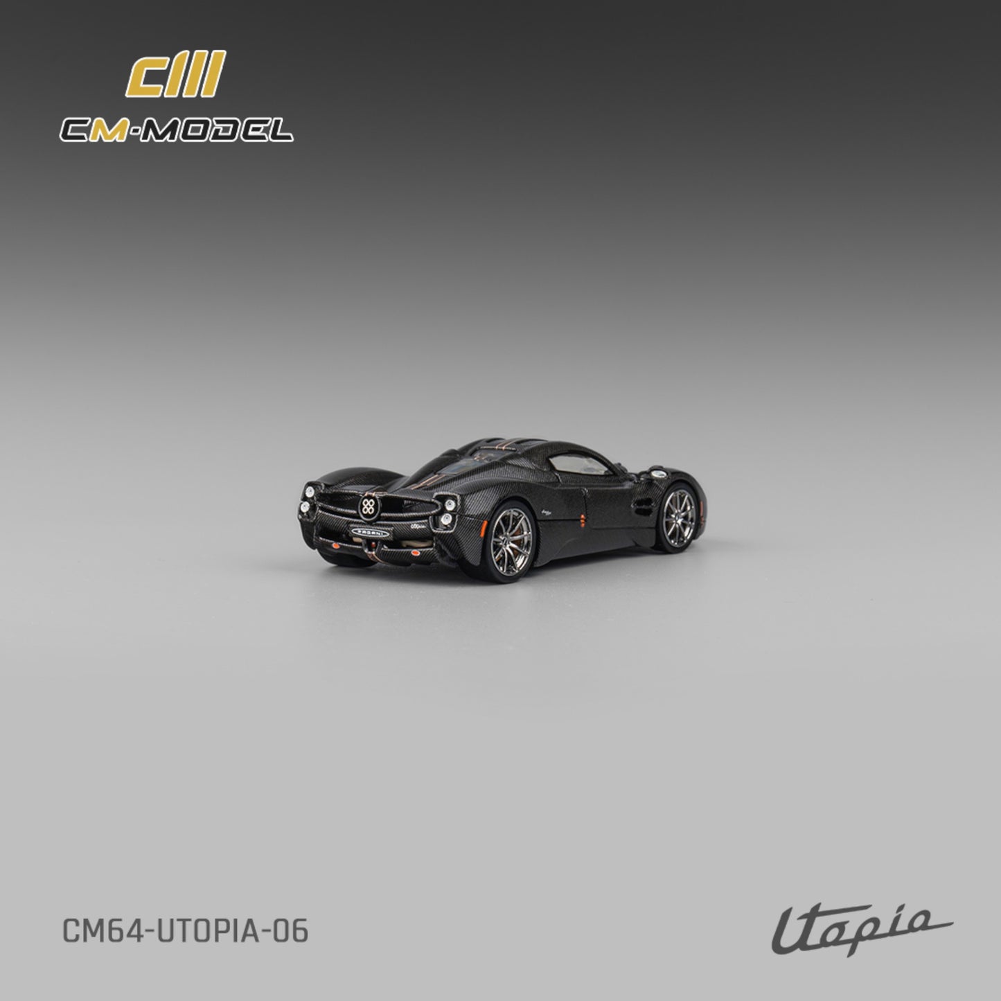 CM Model - Pre-Order - Pagani Utopia Fullcarbon with Red Line - CM64-Utopia-06