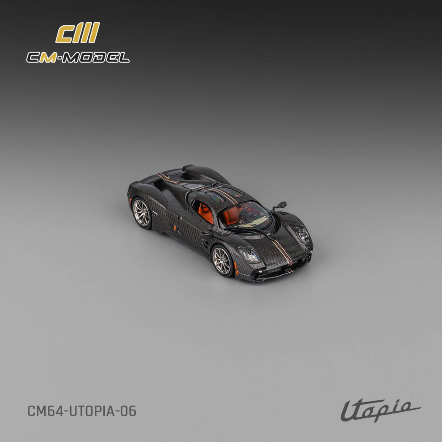 CM Model - Pre-Order - Pagani Utopia Fullcarbon with Red Line - CM64-Utopia-06