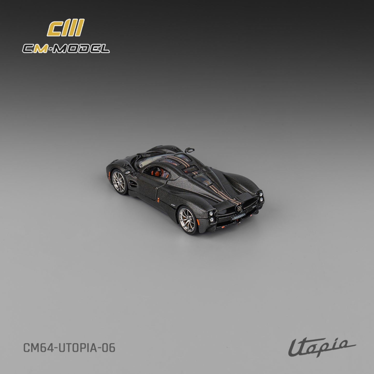 CM Model - Pre-Order - Pagani Utopia Fullcarbon with Red Line - CM64-Utopia-06