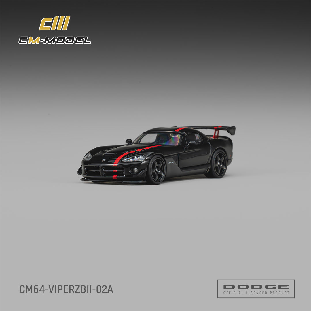 CM Model - Pre-Order - Dodge Viper ACR(ZBII) Viper Black with Red Stripes - CM64-ViperZBII-02A