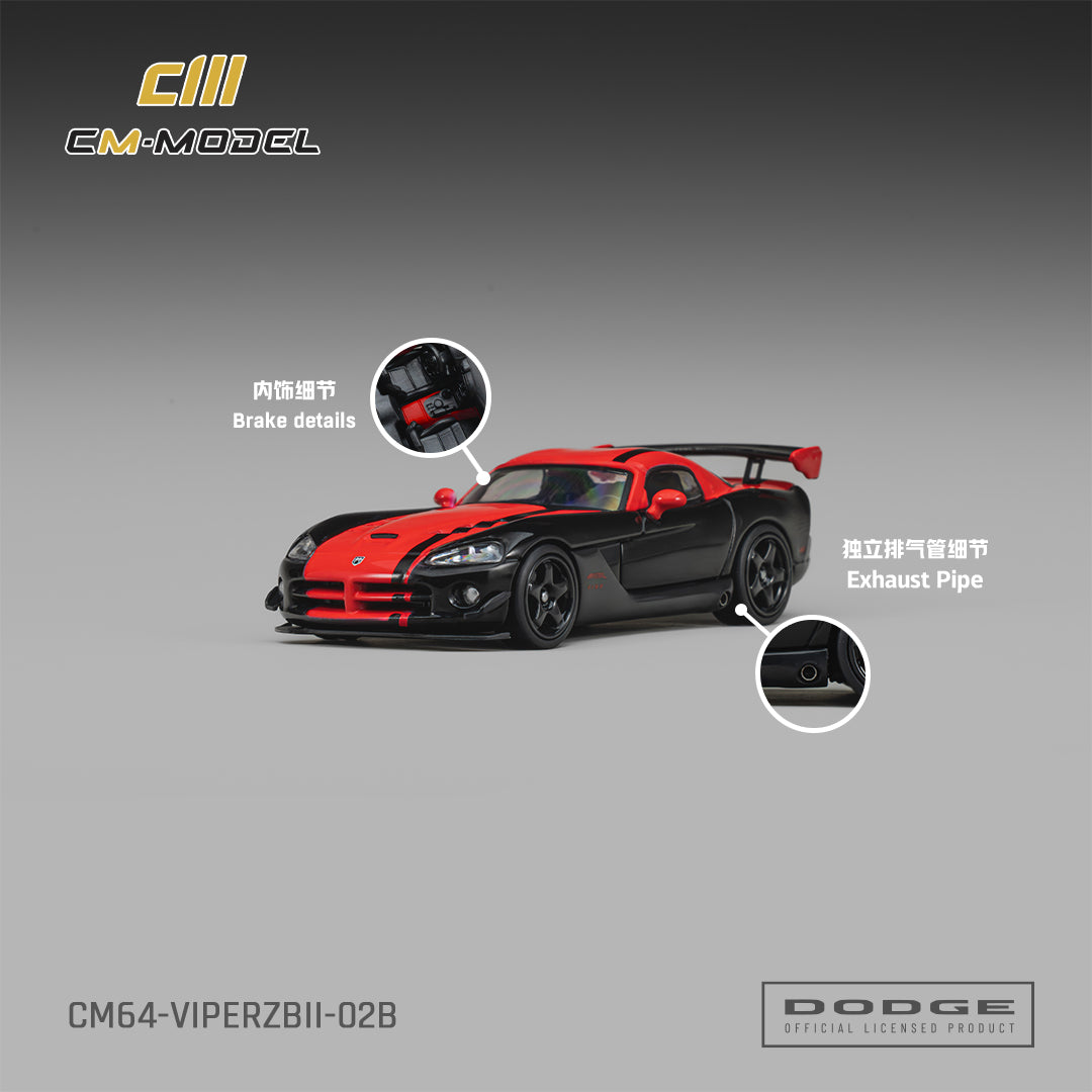 CM Model - Pre-Order - Dodge Viper ACR(ZBII) Viper Black and Red - CM64-ViperZBII-02B