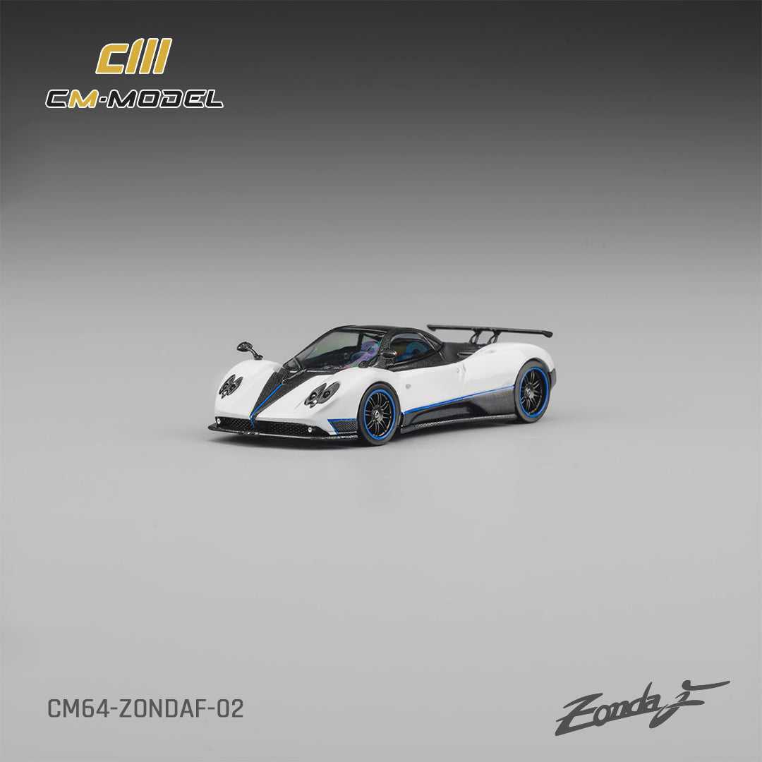 CM Model - Pre-Order - Pagani Zonda F, Pearl White Blue Line - CM64-ZondaF-02
