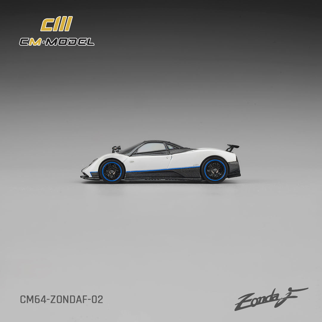 CM Model - Pre-Order - Pagani Zonda F, Pearl White Blue Line - CM64-ZondaF-02