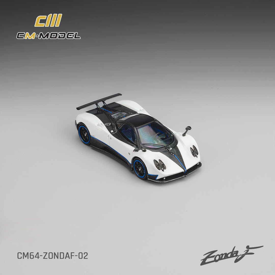 CM Model - Pre-Order - Pagani Zonda F, Pearl White Blue Line - CM64-ZondaF-02
