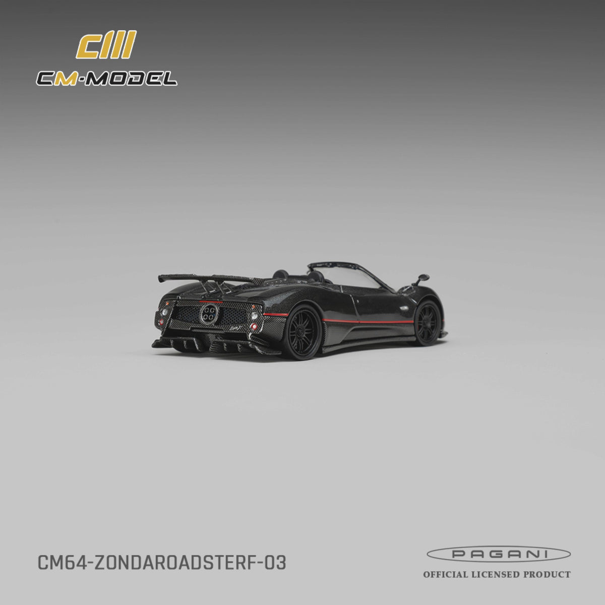 CM Model - Pre-Order - Pagani ZondaF Roadster Montecarlo Gray - CM64-ZONDAROADSTERF-03