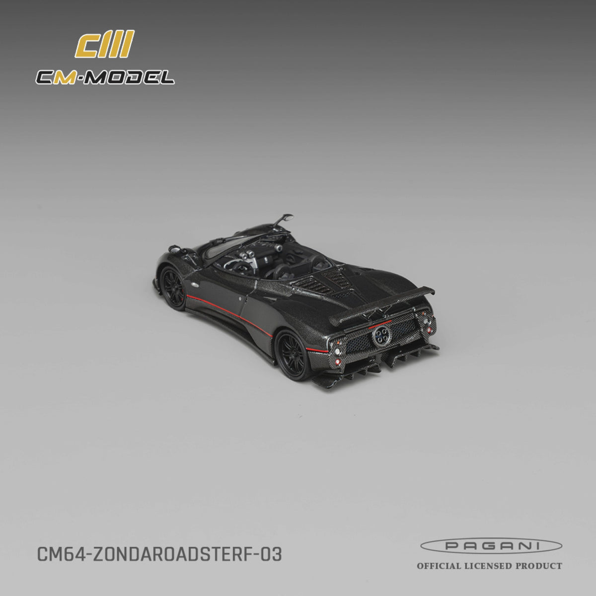 CM Model - Pre-Order - Pagani ZondaF Roadster Montecarlo Gray - CM64-ZONDAROADSTERF-03