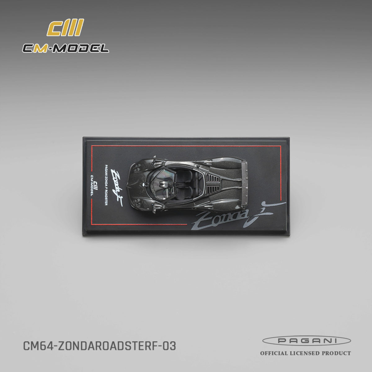 CM Model - Pre-Order - Pagani ZondaF Roadster Montecarlo Gray - CM64-ZONDAROADSTERF-03