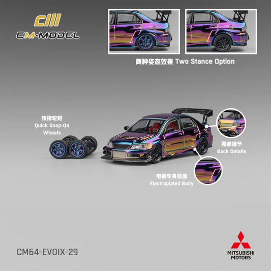 CM Model - Mitsubishi Lancer Evolution IX Widebody - Chrome Purple - CM64-EVOIX-29