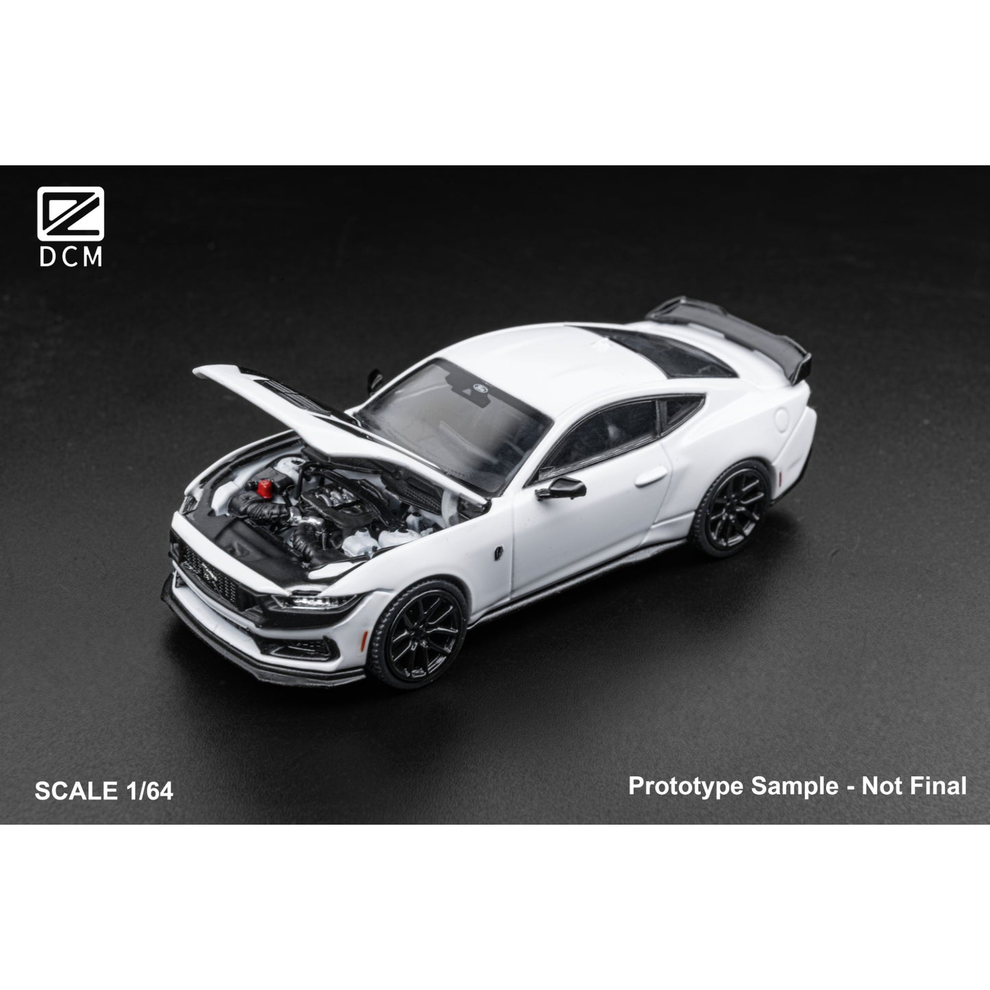 DCM-Models - Pre-Order - Mustang Dark Horse White - black wheels - DCM64-DH-WHI