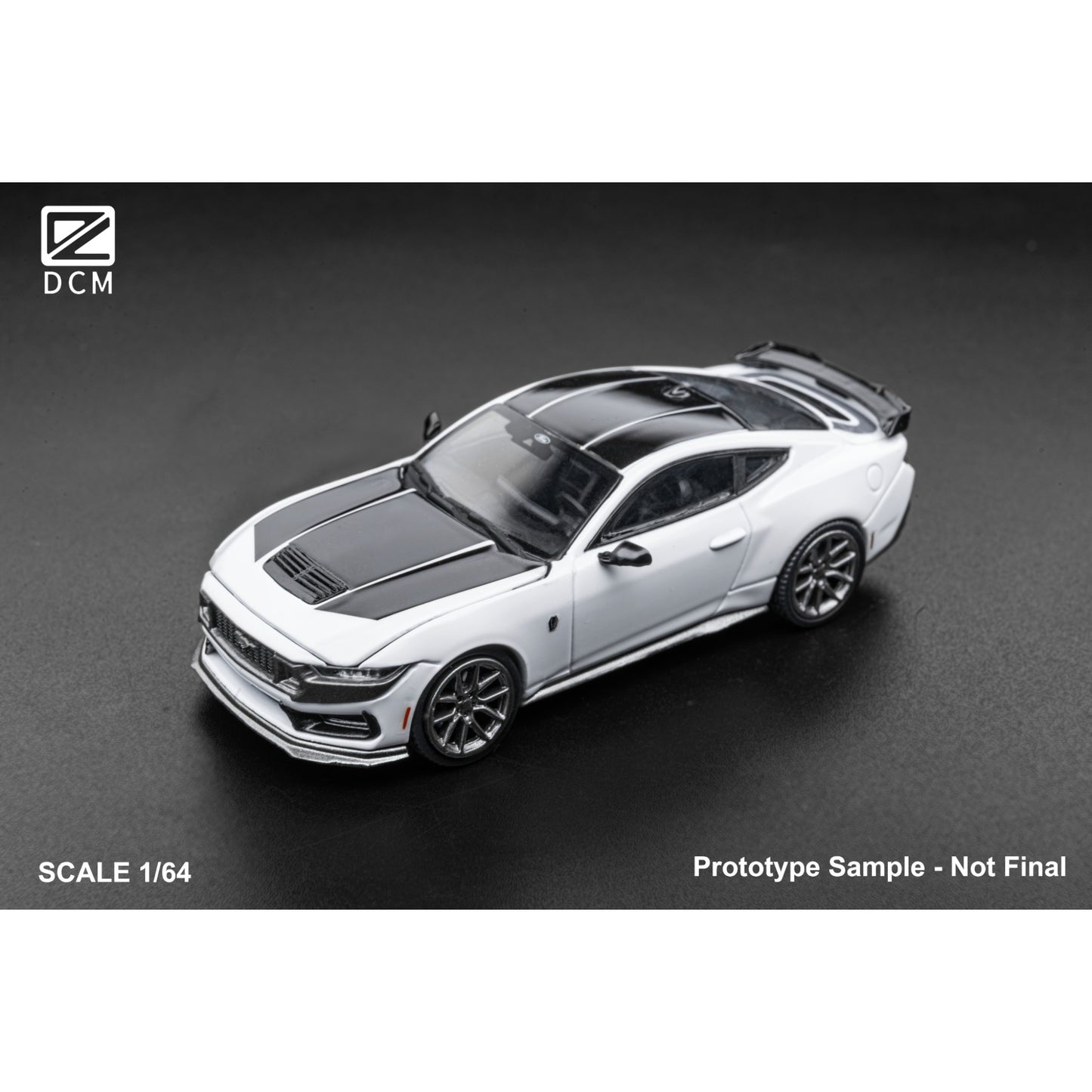 DCM-Models - Pre-Order - Mustang Dark Horse White - grey wheels - DCM64-DH-WHIBLK