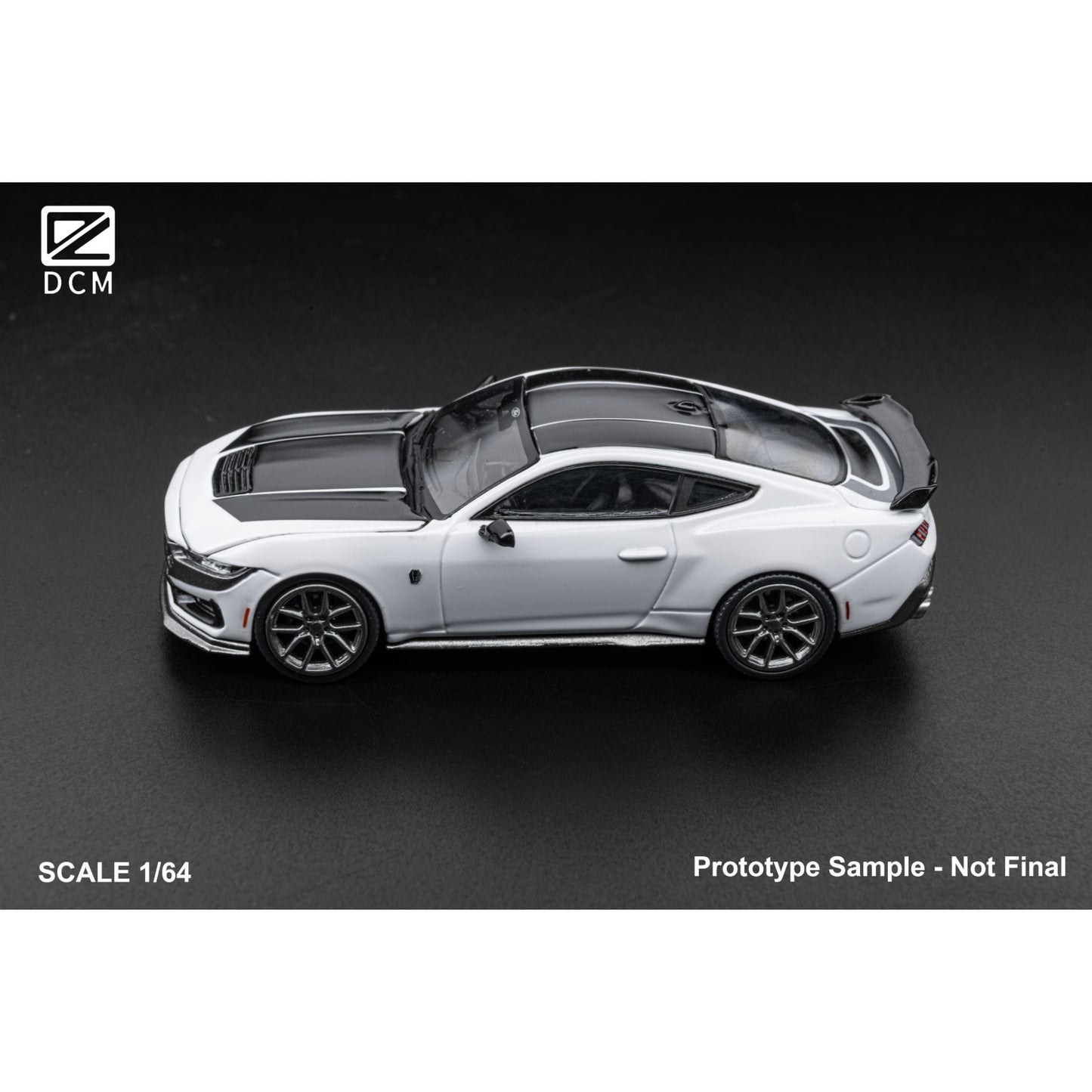 DCM-Models - Pre-Order - Mustang Dark Horse White - grey wheels - DCM64-DH-WHIBLK