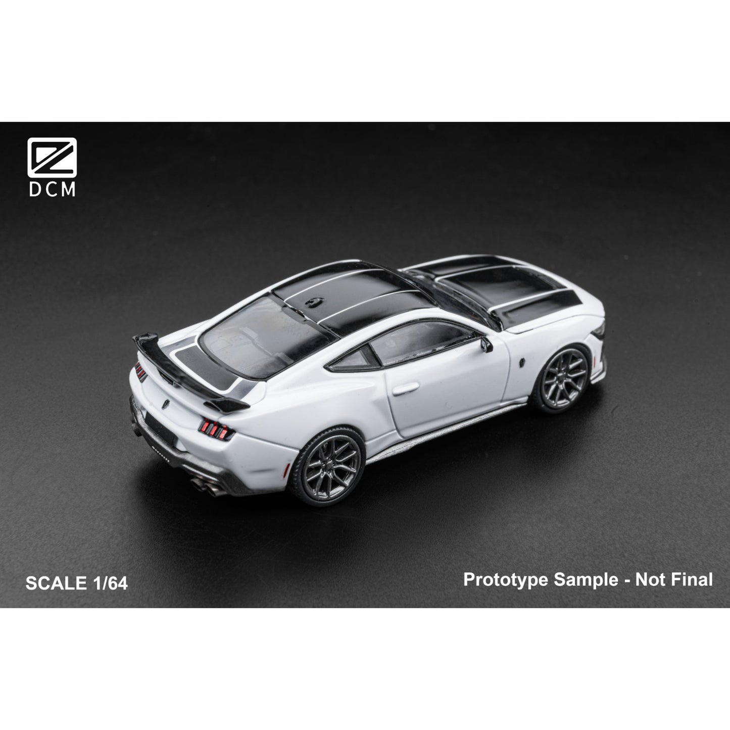 DCM-Models - Pre-Order - Mustang Dark Horse White - grey wheels - DCM64-DH-WHIBLK