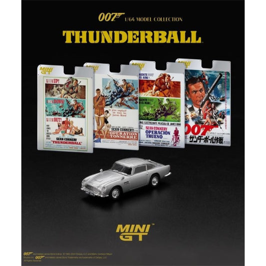 Mini GT - Pre-Order - ASTON MARTIN DB5 THUNDERBALL ENGLISH BLISTER PACKAGING - MGT901 (RHD) - 1:64