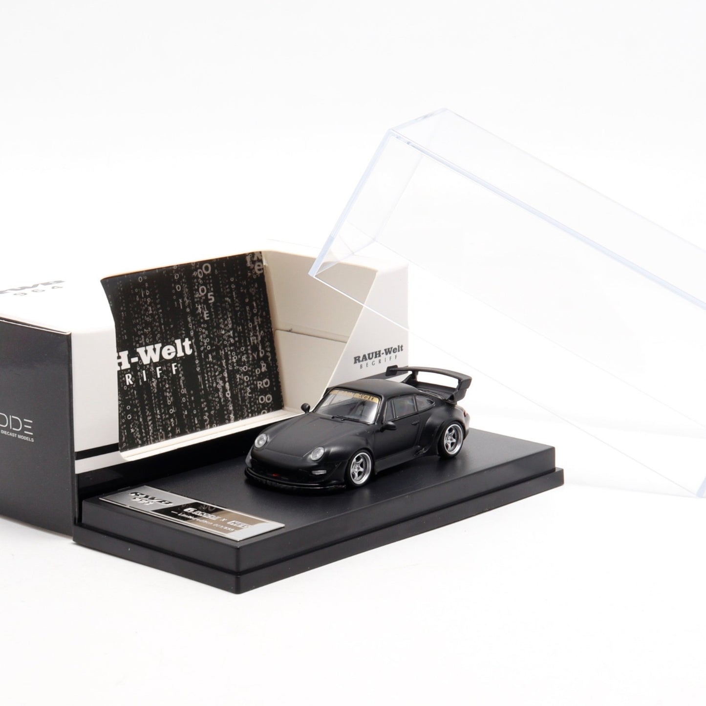 DEcode Models - RWB 993 matte black with silver wheels - DE64002