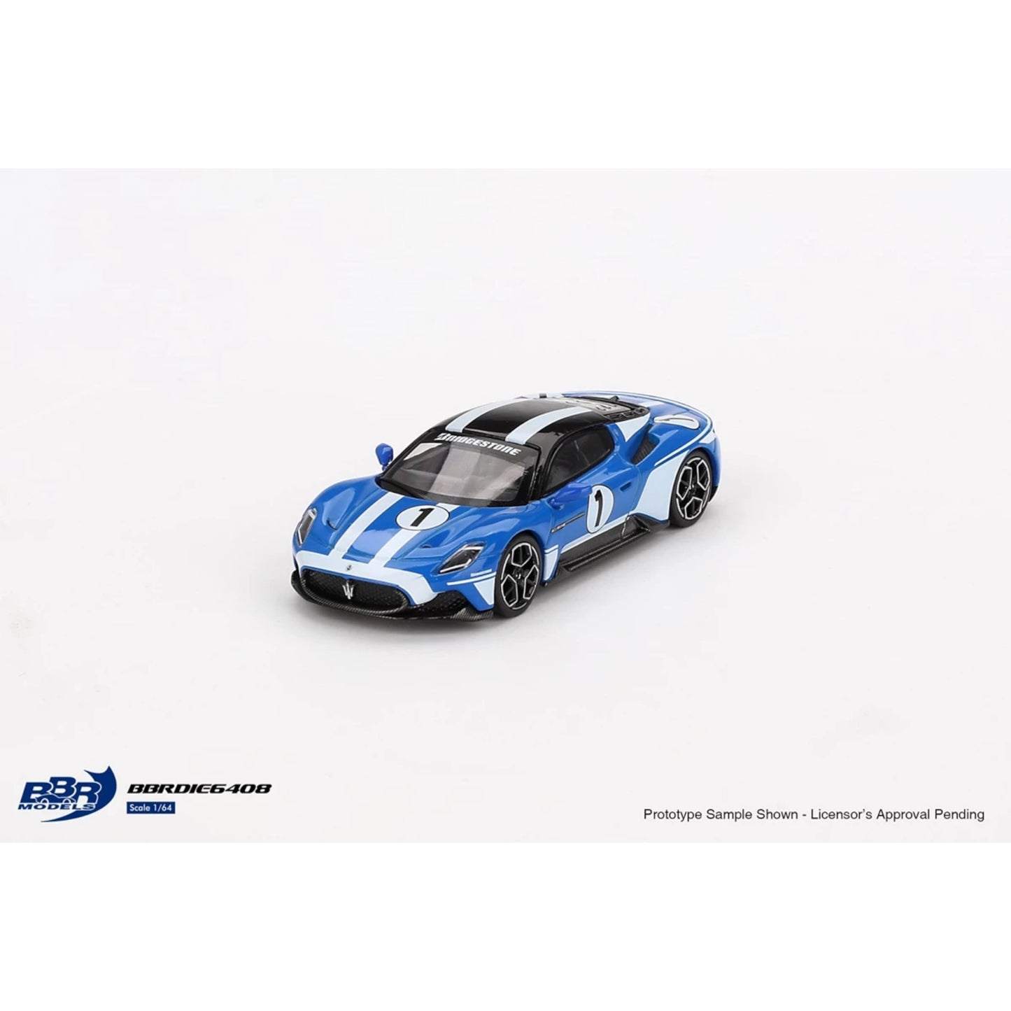 BBR - Pre-Order - 2023 Maserati MC20 #1 Performance Experience, blue/white - BBRDIE6408 - 1:64
