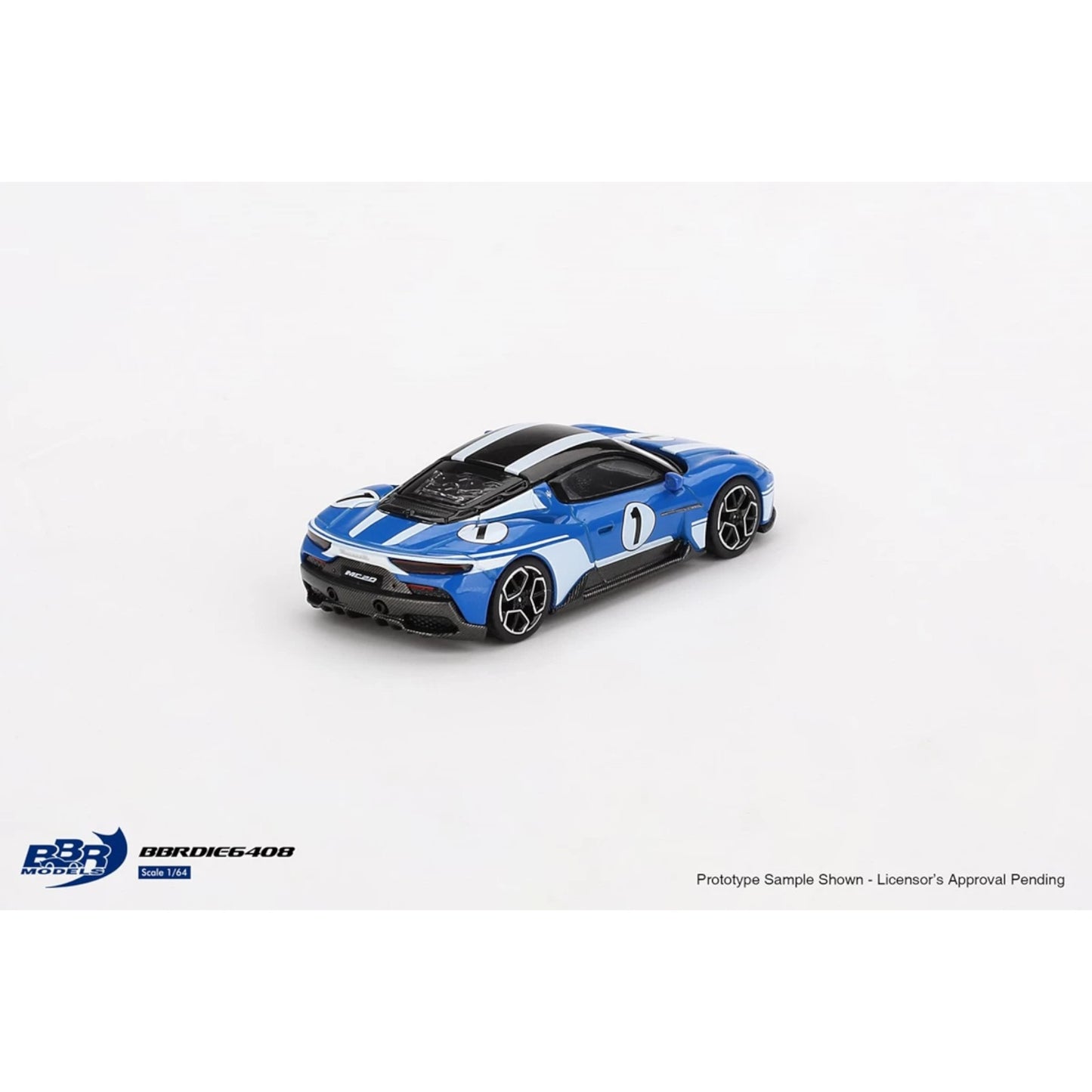 BBR - Pre-Order - 2023 Maserati MC20 #1 Performance Experience, blue/white - BBRDIE6408 - 1:64