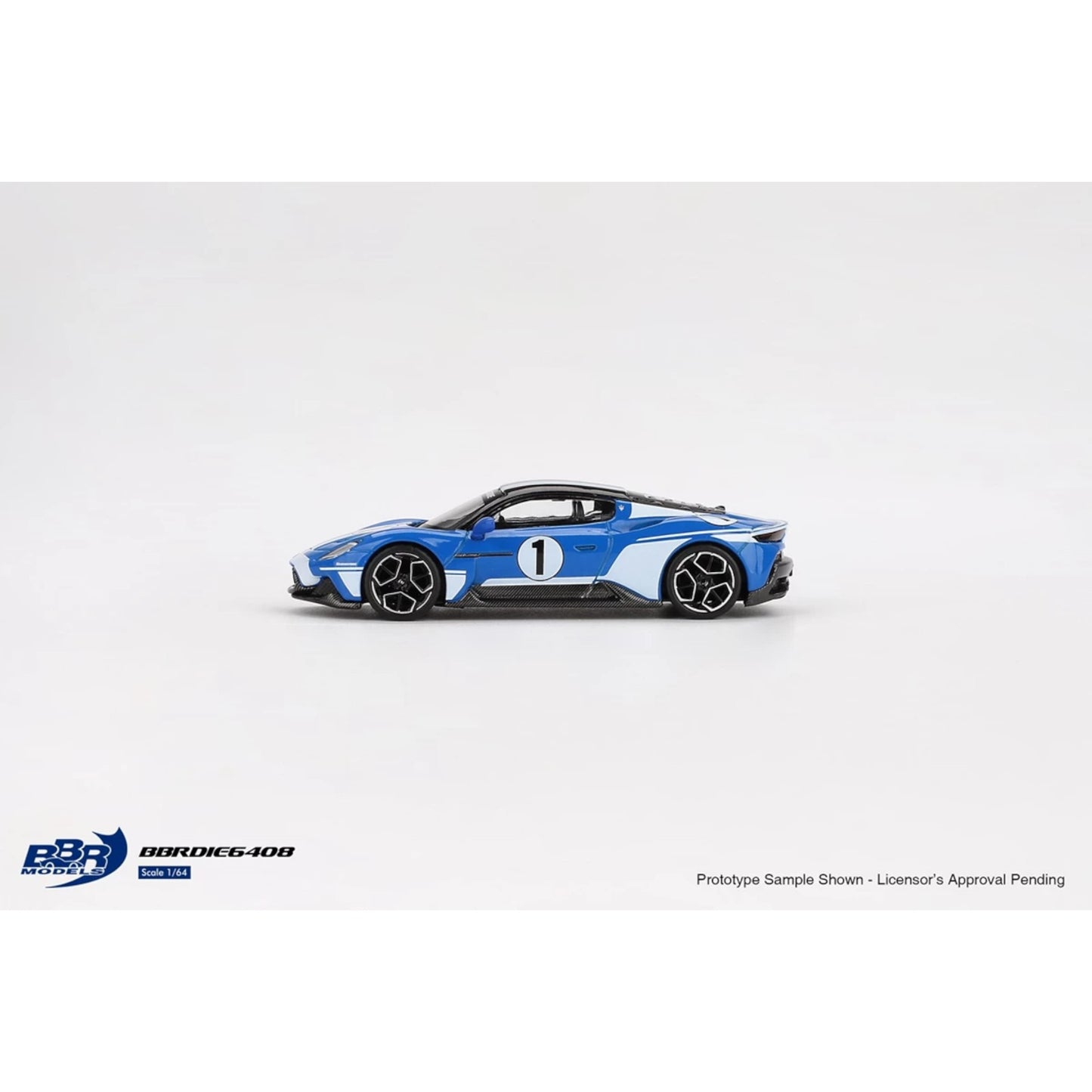 BBR - Pre-Order - 2023 Maserati MC20 #1 Performance Experience, blue/white - BBRDIE6408 - 1:64