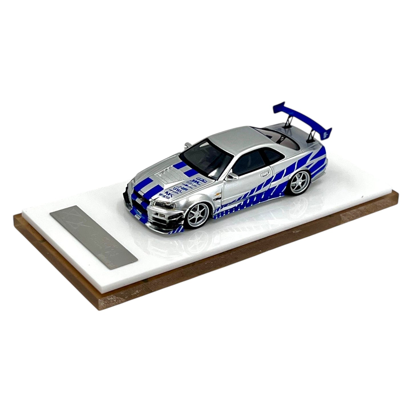 Error404 - Nissan Skyline GT-R (R34) , Paul Walker - Resin - ER404-R34-SILBLU