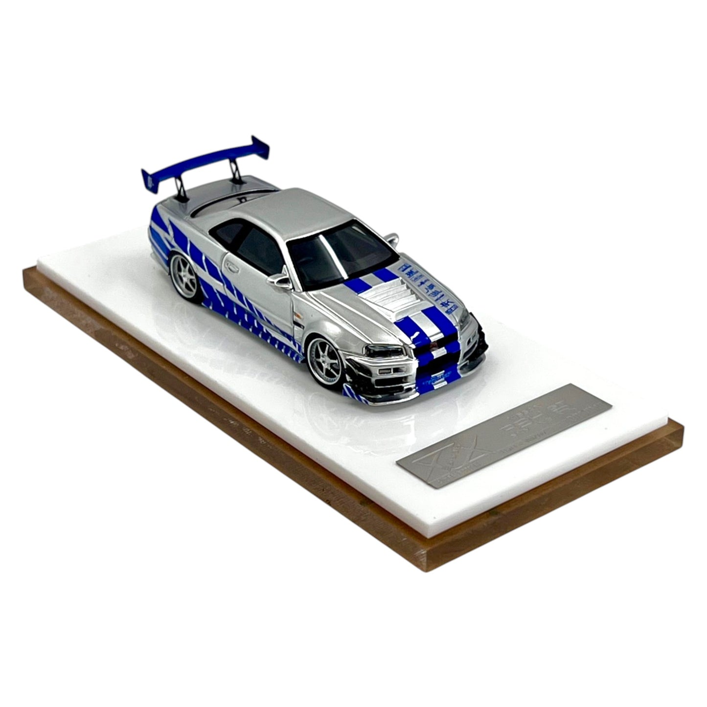 Error404 - Nissan Skyline GT-R (R34) , Paul Walker - Resin - ER404-R34-SILBLU