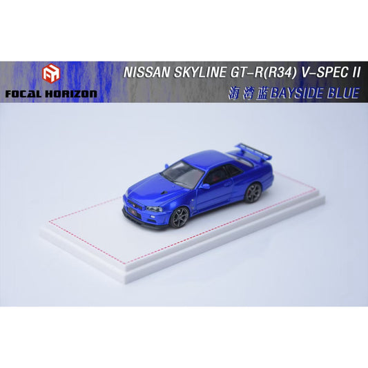 Focal Horizon - Pre-Order - Nissan Skyline GT-R R34 V-SPEC-II, Bayside Blue - FH64-R34VS-BBLU