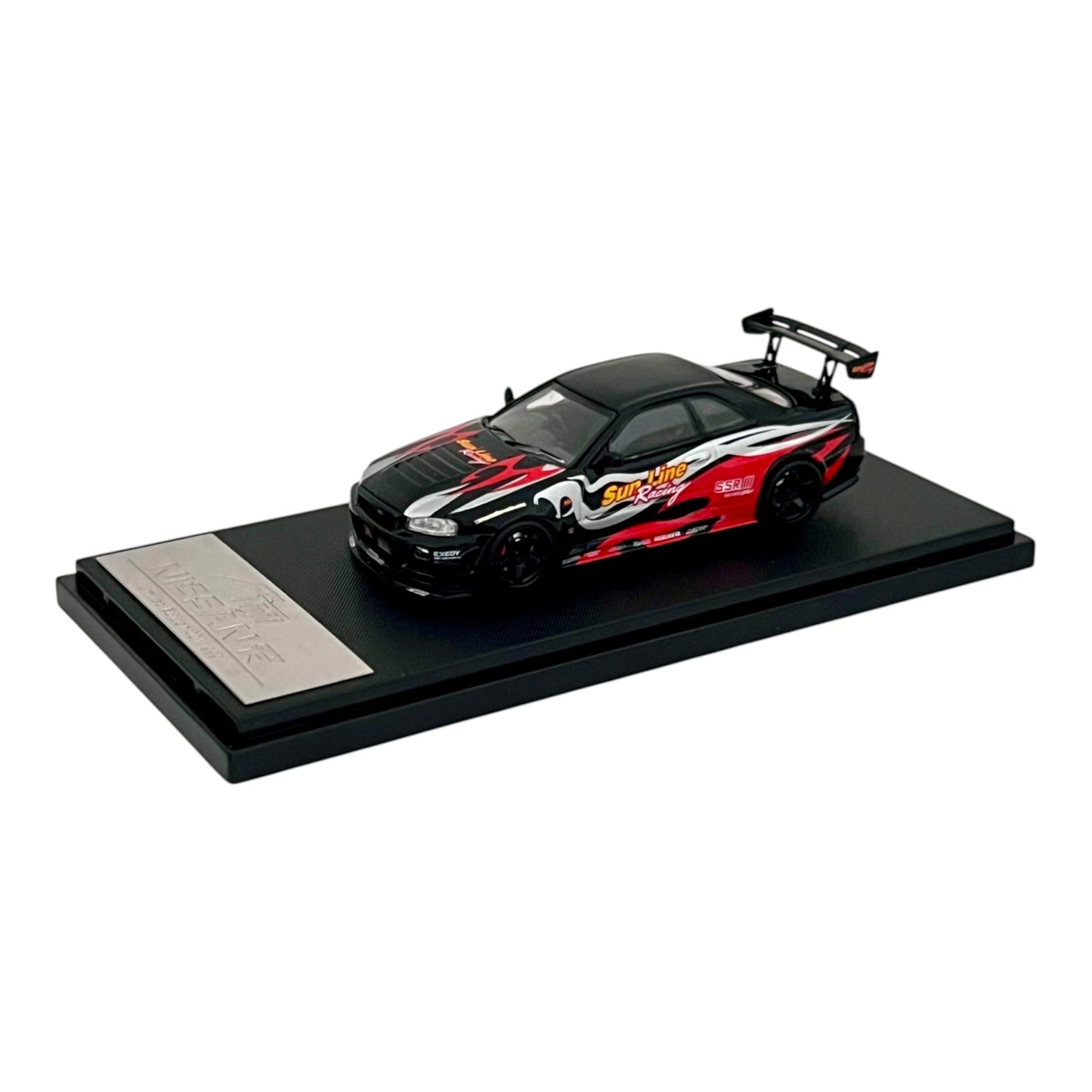 Fuji Model - Skyline GT-R R34 Z-Tune, Black-Red Flame Livery - FM64-R34-BLK