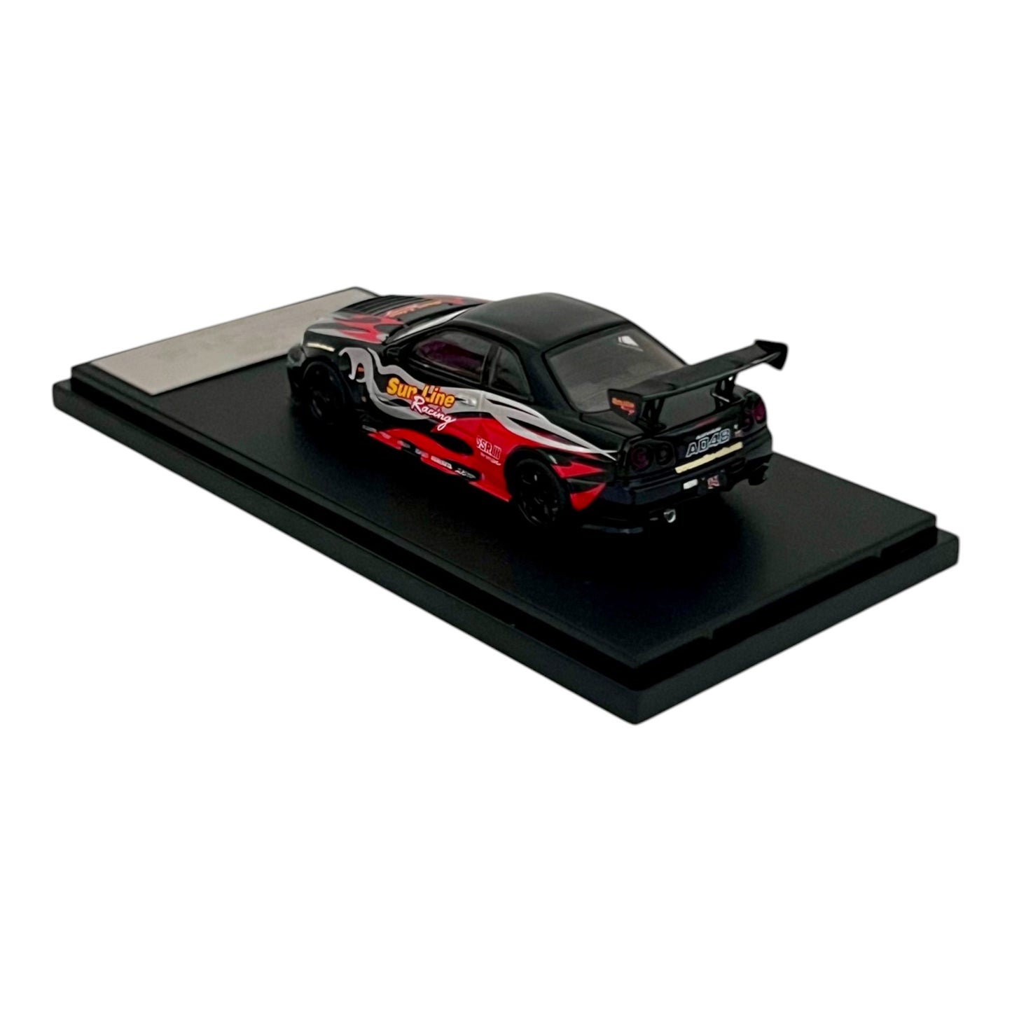Fuji Model - Skyline GT-R R34 Z-Tune, Black-Red Flame Livery - FM64-R34-BLK