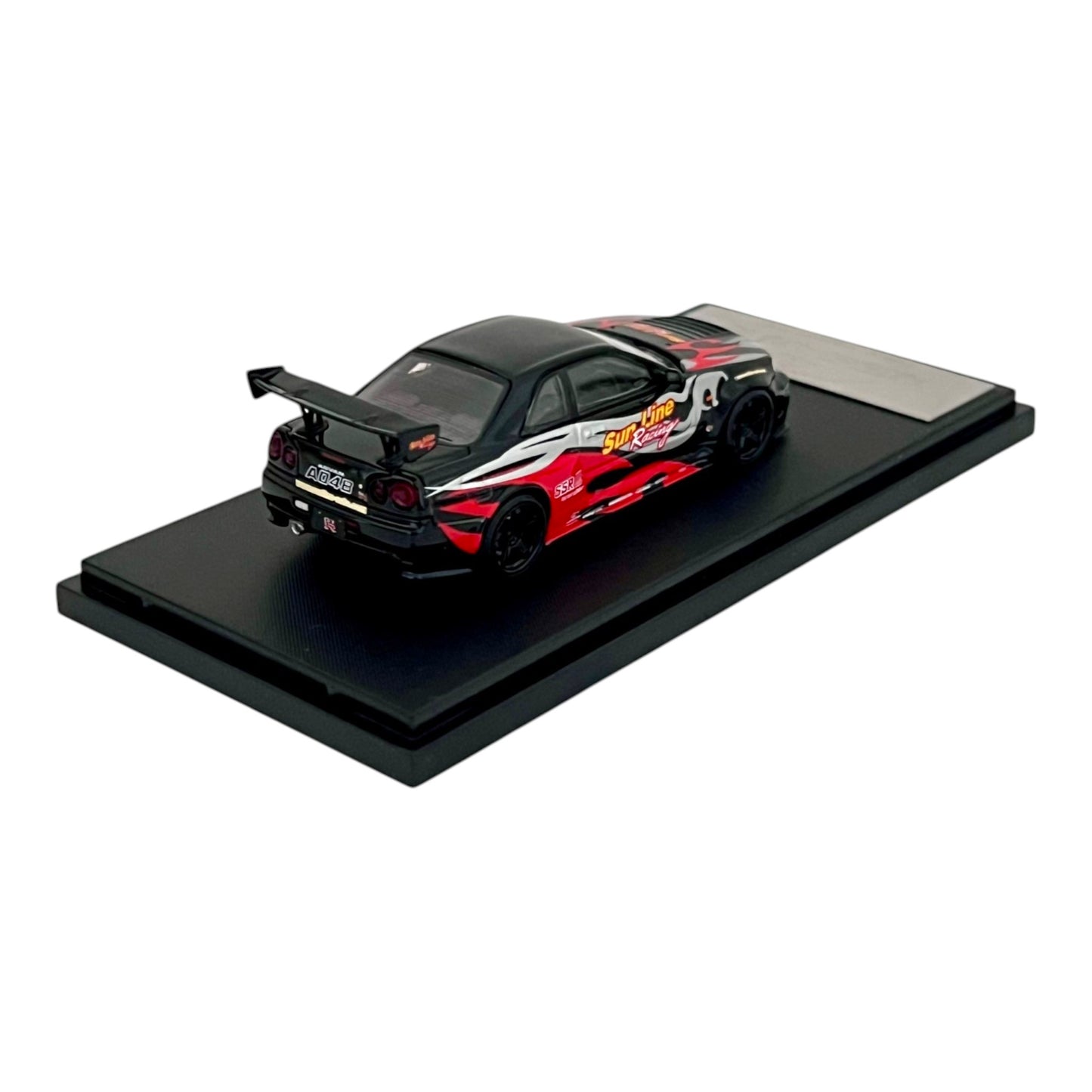 Fuji Model - Skyline GT-R R34 Z-Tune, Black-Red Flame Livery - FM64-R34-BLK